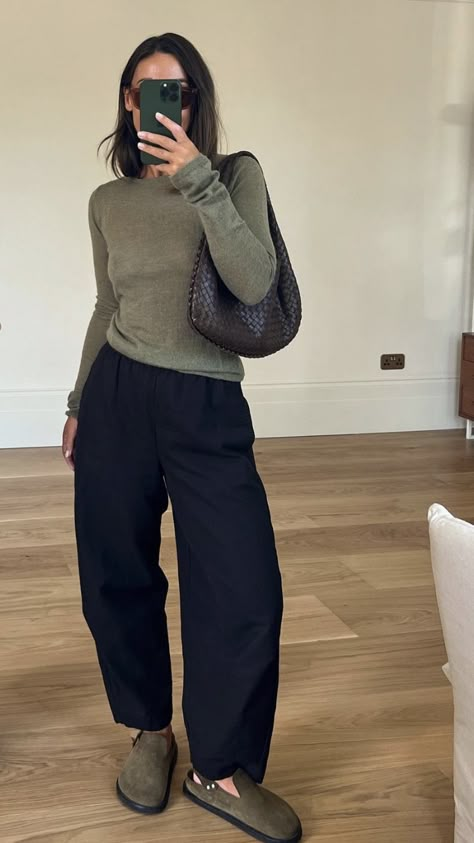 Black Pants Sweater Outfit, Simple Clean Aesthetic Outfits, Nonprofit Work Outfit, New Balance Classic 574 Outfit, 40 Year Old Street Style, Dark Cropped Jeans Outfit, Fall Boot Outfits 2024, Slim Turtleneck Outfit, Shorts Pantyhose Outfit