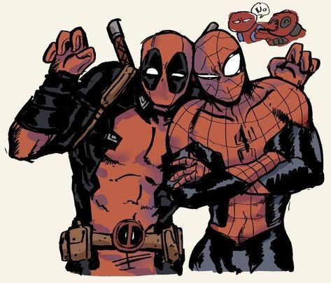 Spiderman And Deadpool, Deadpool X Spiderman, Deadpool Art, Deadpool And Spiderman, Deadpool Wolverine, Spiderman Art, Marvel Art, Funky Art, Marvel Spiderman