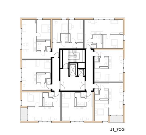 Apartment Building Plans Layout, Multi Apartment Floor Plans, Studio Apartment Building Plan, Floor Plan Apartment Building, Apartment Building Design Architecture, Multi Residential Apartments Plans, Small Residential Building Plan, Apartment Floor Plans Buildings, Apartment Complex Floor Plan