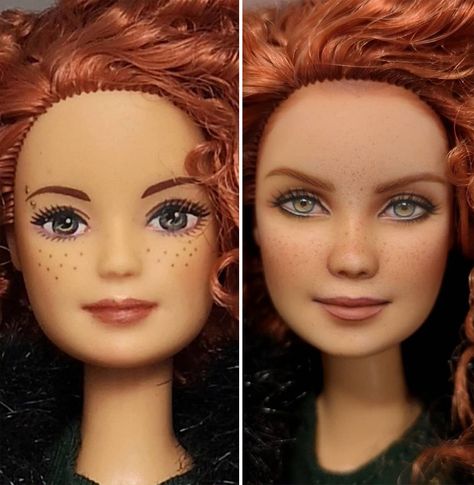 Artist Remakes The Dolls' Makeups To Make Them More Realistic Doll Repaint Tutorial, Realistic Barbie, Doll Face Paint, Custom Barbie, Sometimes People, Barbie Makeup, Barbie Outfits, 3d Quilling, Barbie Hair