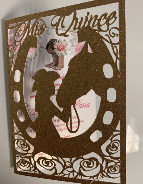 Charro Theme, Western Invitations, Charro Quince, Invitations Quinceanera, Sweet 15 Party Ideas Quinceanera, Sweet 15 Party Ideas, Quince Themes, Ribbon Invitation, Mexican Quinceanera Dresses