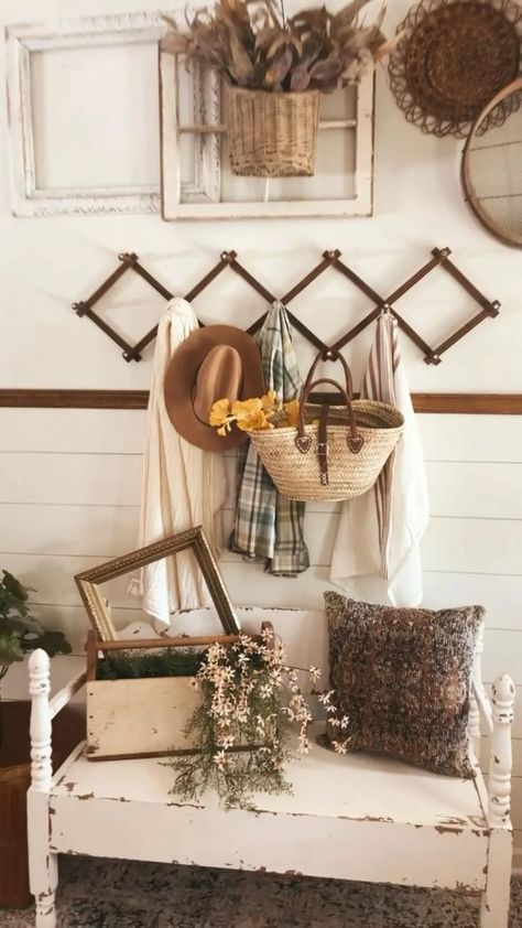 Early fall decor | Fall home decor, Farmhouse decor, Farmhouse decor living room Top Of Piano Decor Farmhouse, Homestead Decor Farmhouse Style, French Country Entryway Ideas, Early Fall Decor, Farm Style Decor, Italian Farmhouse Decor, Foyer Wall Decor, Diy Farmhouse Ideas, Boho Farmhouse Decor