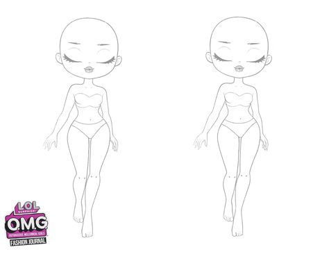 #OMG #fashiontemplate Bratz Body Template, Body Bases, Moriah Elizabeth, Fashion Illustration Template, Body Type Drawing, Reference Pose, Body Template, Lol Omg, Doll Drawing