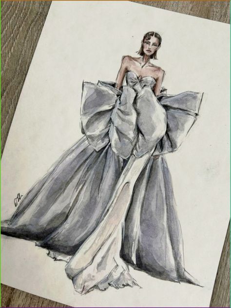 Fashion Designs Couture Fashion Drawings, Model Clothes Drawing, Unique Fashion Sketches, Designer Model Sketch, Fashion Design Sketches Outfits, Couture Sketches, Me Vibes, Fashion Illustration Portfolio, Fashion Sketchbook Inspiration