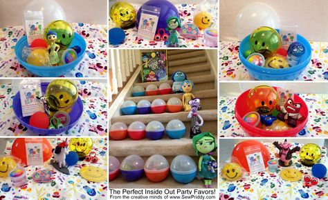 The perfect Inside Out party favor idea from the creative minds of www.SewPriddy.com Birthday Party Craft Ideas, Inside Out Party, Inside Out Party Ideas, Party Craft Ideas, Core Memories, 4th Birthday Party, Birthday 5, Birthday Party Crafts, Fourth Birthday