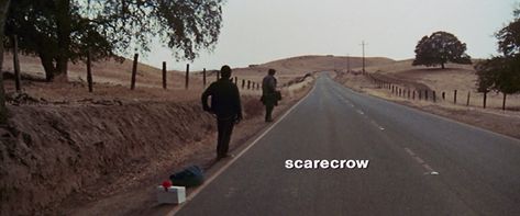 Scarecrow (1973) Scarecrow Movie, Title Card, Al Pacino, Film Stills, Scarecrow, Country Roads, Road, Film