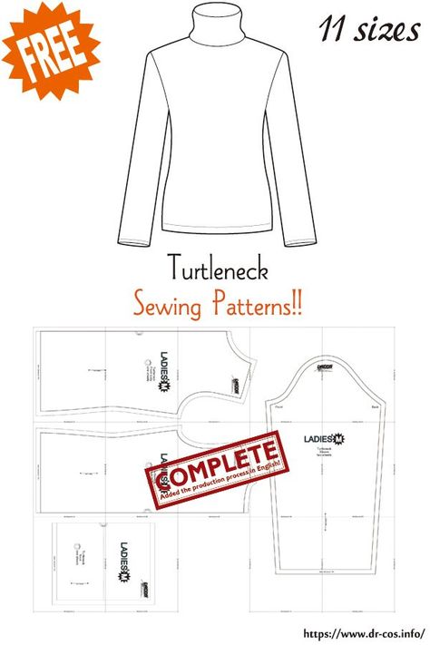 This is the pattern of Turtleneck. inch size(letter size) Children's-4,8,10/Ladies'-S,M,L,LL/Men's-S,M,L,LL cm size(A4 size) Children's-100,120,140/Ladies'-S,M,L,LL/Men's-S,M,L,LL Added the number of fabric meters required for each size ❤️The production process is now uploaded to the site. Japanese Sewing Patterns, Trendy Boy Outfits, Free Sewing Patterns, Japanese Sewing, Clothing Design Sketches, Hoodie Pattern, Couture Sewing Techniques, Couture Sewing, Paper Pattern