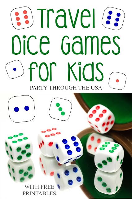 Travel Dice Games for Kids Dice Games For Kids, Games To Play With Kids, Family Card Games, Fun Card Games, Free Printable Games, Family Fun Games, Game For Kids, Kids Party Games, Travel Games