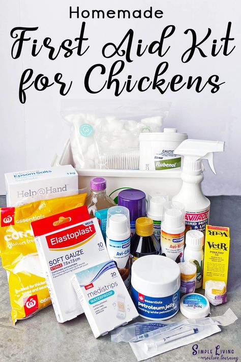 Homemade First Aid Kit, First Aid Kit List, Chicken Keeping Hacks, Chicken Pecking, Chicken Saddle, Animal Enrichment, Diy First Aid Kit, How To Thicken Soup, Chicken Health