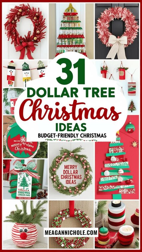 31 Dollar Tree Christmas Ideas: Budget-Friendly Christmas - Dollar Tree Crafts Diy Christmas Decor 2024, Dollar Tree Christmas Wreaths Diy Easy, Dollar Tree Christmas House Diy, Kids Dollar Tree Crafts, Easy Indoor Christmas Decorations, Dollar Tree Christmas Decorations Diy, Dollar Tree Diy Christmas Decorations, Dollar Store Christmas Crafts For Kids, Christmas Decor Ideas On A Budget