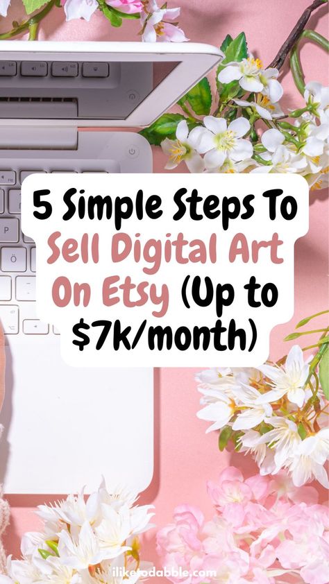 Use this free guide to learn how to sell digital art on etsy, build semi-passive income, and run a successful creative business. Digital Art Selling, Trending Digital Art, Selling Art On Etsy, Sell Art, How To Sell Digital Art, Canva Printables To Sell, How To Sell Your Art Online, How To Sell My Art, Creating Digital Art