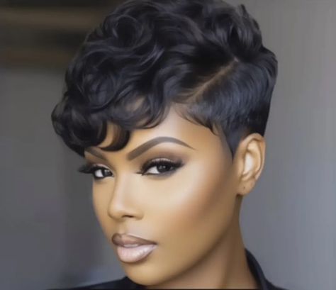 Black Hair Quick Weave, Pixie Cut Hairstyles, Short Weave Hairstyles, Black Hair Short, Black Hair Short Cuts, Short Shaved Hairstyles, Short Black Hair, Natural Hair Short, Hair Short Cuts