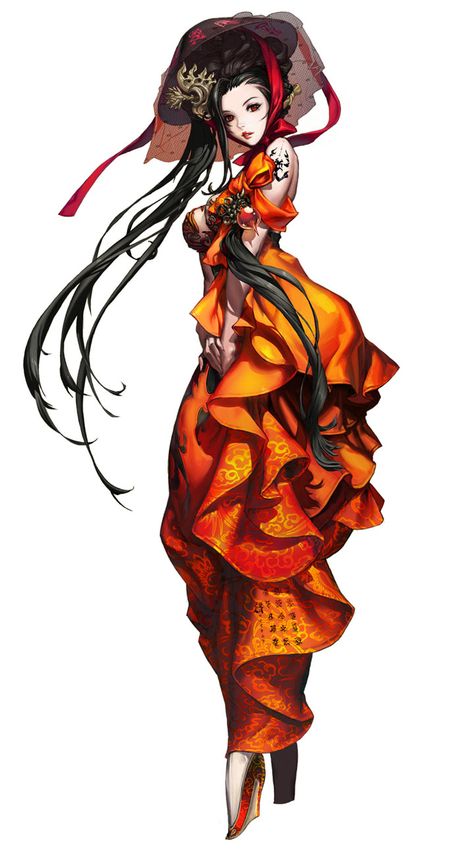 Blade & Soul - Female Design Hyung Tae Kim, Anime W, Anime Body, Character Design Cartoon, Blade And Soul, Fu Dog, Contour Drawing, Art Manga, Concept Art Character