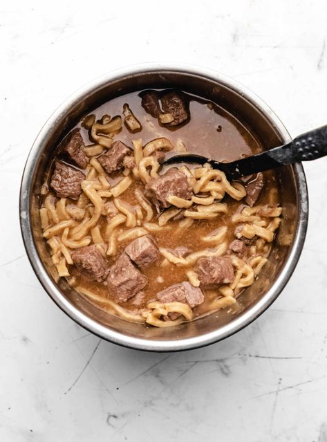 Instapot Beef Noodle Soup, Instant Pot Beef Noodles, Instant Pot Beef And Noodles, Quick And Easy Comfort Food, Instant Pot Stew, Beef Recipe Instant Pot, Leftover Beef, Stew Meat Recipes, Beef Noodle Soup