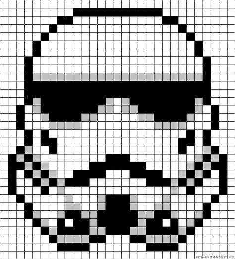 Stormtrooper Star Wars perler bead pattern by Lee Griffiths Minions Amigurumi, Star Wars Quilt, Star Wars Crochet, Modele Pixel Art, Star Wars Crafts, Storm Troopers, Art Perle, Pixel Crochet, Minecraft Pixel Art