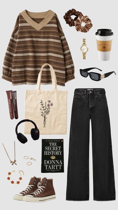 Autumn Aesthetic Style, Outfit Ideas Aesthetic Autumn, Fall Outfits Mood Board, Cozy Fits Aesthetic, Fall Core Outfit, Cabin Core Aesthetic Outfits, Autumn Aesthetic Outfit Vintage, Fall Outfit Collage, Mood Clothes Aesthetic