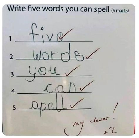 11 Funny Kid Test Answers That Left Teachers Rolling | Teach Starter Funniest Kid Test Answers, Kids Test Answers, Cursive S, Punny Jokes, Report Card Comments, Funny One Liners, Math Words, Math Word Problems, Teacher Memes