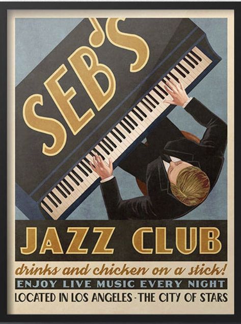 Seb's Jazz Club, Jazz Club, Vintage Poster, Olympia, Piano, Retro Vintage, Art