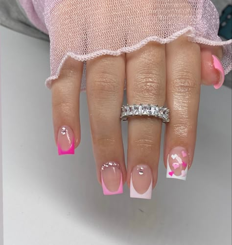 Nail Art For Short Nails, Art For Short Nails, Nail Art Inspo, Vday Nails, Nail Art Tips, Work Nails, Dope Nail Designs, Short Square Acrylic Nails, Acrylic Nails Coffin Pink