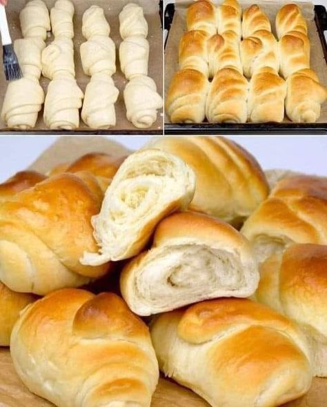 Homemade Croissant Recipe, Coco Bread Recipe, Easy Croissant Recipe, Breakfast Breads And Muffins, Coco Bread, Rich Banana Bread, Homemade Crescent Rolls, Cookie Bread, Air Fryer Recipes Appetizers