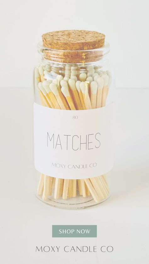 Apothecary Matches In A Jar | Wedding Gifts | Candle Gifts | Matches and Striker | Matches Aesthetic Matches Aesthetic, Matches In A Jar, Matches Holder, Apothecary Containers, Matches Wedding, Long Matches, Candle Wedding Gift, Match Holder, Match Stick