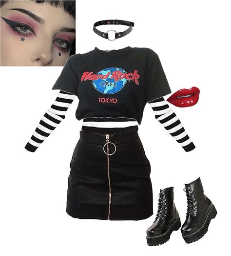 Egirl Fashion Aesthetic, Egirl Outfit Ideas, Black Fall Outfits, Png Polyvore, Egirl Fashion, E Girl Outfits, Aesthetic Png, Modern Punk, Egirl Outfits