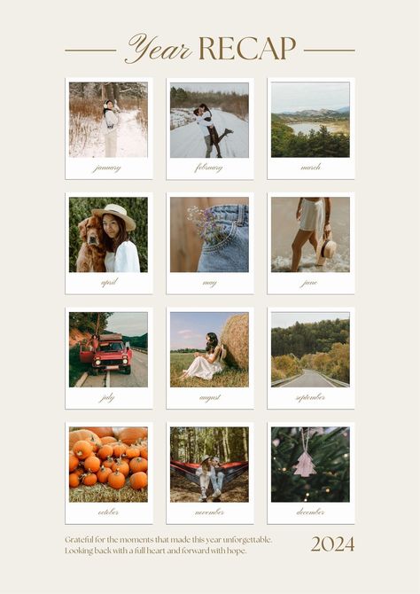 Templates Photos Template, Year Recap, Monthly Recap, Beige Minimalist, Polaroid Photo, Photo Collage Maker, Background Remover, Collage Background, Polaroid Photos