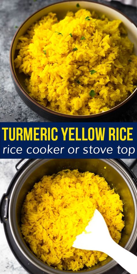 Turmeric Rice In Rice Cooker, Turmeric Rice Rice Cooker, Vegan Yellow Rice, Rice Cooker Yellow Rice, Tumeric Rice Rice Cooker, Rice Cooker Potatoes, Yellow Rice In Rice Cooker, Rice Cooker Vegan Recipes, Yellow Rice Rice Cooker