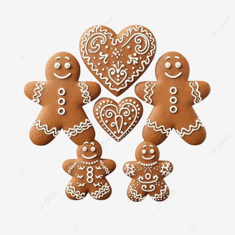 cookies for christmas gingerbread men and hearts family love png Gingerbread Men Designs, Valentine Gingerbread, Gingerbread Heart, Cookies For Christmas, Mini Diy, Christmas Gingerbread Men, Heart Cookies, Transparent Image, Gingerbread Men