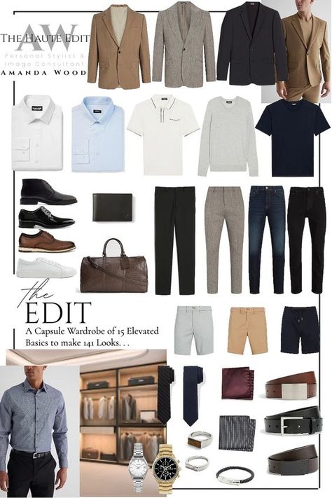 The Edit: Capsule Wardrobe of Elevated Basics #menoutfitideas, #mencapsulewardrobe, https://whispers-in-the-wind.com/mens-winter-capsule-wardrobe/? Mens Capsule Wardrobe Casual, Mens Capsule Wardrobe, Capsule Wardrobe Men, Winter Fashion Ideas, Men's Capsule Wardrobe, Mens Wardrobe Essentials, Guys Fashion Casual, Capsule Wardrobe Casual, Perfect Capsule Wardrobe