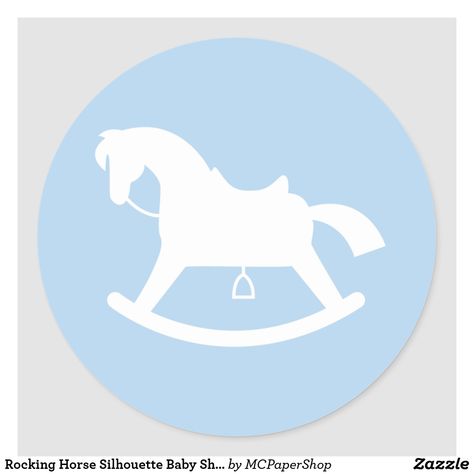 Rocking Horse Silhouette Baby Shower Sticker Blue Horse Background, Baby Horse, Baby Silhouette, Kids Deco, Horse Silhouette, Baby Shower Stickers, Baby Horses, Horse Gifts, Create Custom Stickers