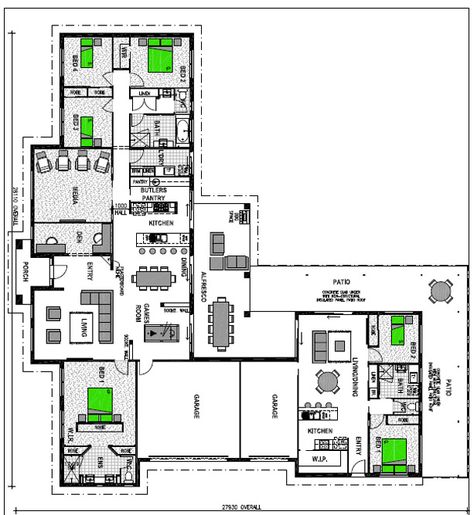 Kentucky-484-45-Brumby-floor-plan Attached Granny Flat, House With Granny Flat, Granny Flat Plans, Stroud Homes, Multigenerational House Plans, Multigenerational House, Flat Plan, Granny Pods, Dual Occupancy