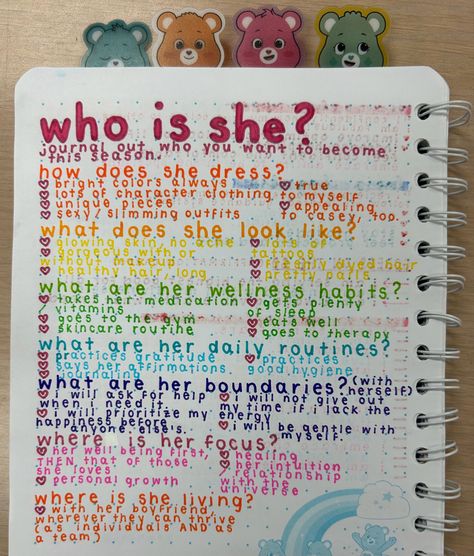 a journal prompt for manifestation. Who Is She, Journal Prompts, A Journal, Eating Well, Daily Routine, Skincare Routine, Healthy Hair, Glowing Skin, Dyed Hair