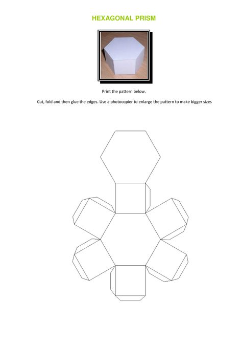 Hexagon 3d Design, Hexagon Paper Craft, 3d Shapes With Paper, Nift Situation Test Models, Making 3d Shapes, Nift Situation Test, Prisma Hexagonal, Paper Art Tutorial, Fun Crafts For Teens