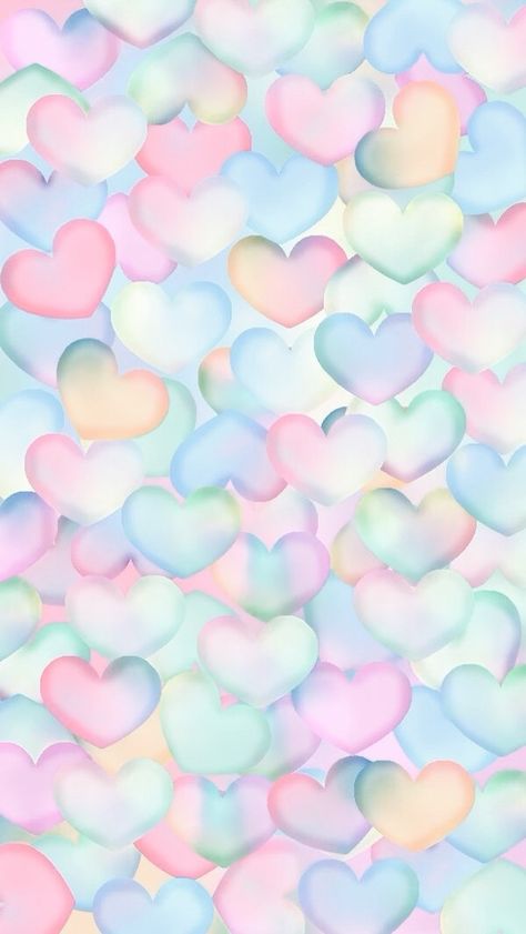 Pastel Hearts                                                                                                                                                                                 More Watercolor Card, Valentines Wallpaper, Heart Background, Wallpaper Pastel, Pastel Wallpaper, Heart Wallpaper, Cute Backgrounds, Pretty Pastel, Cellphone Wallpaper