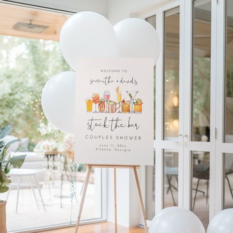 Couple Shower Themes, Couples Shower Themes, Honey Do Shower, Wedding Day Cards, Welcome Sign Template, Ceremony Signs, Wedding Shower Invitations, Directional Signs, Shower Welcome Sign