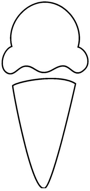 Easy Ice Cream Cone Drawing, Ice Cream Applique, Ice Cream Cone Outline, Ice Cream Art For Toddlers, Ice Cream Cone Template Free Printable, Ice Cream Template Free Printable, Popsicle Outline, Ice Cream Scoop Template, Ice Cream Drawing For Kids