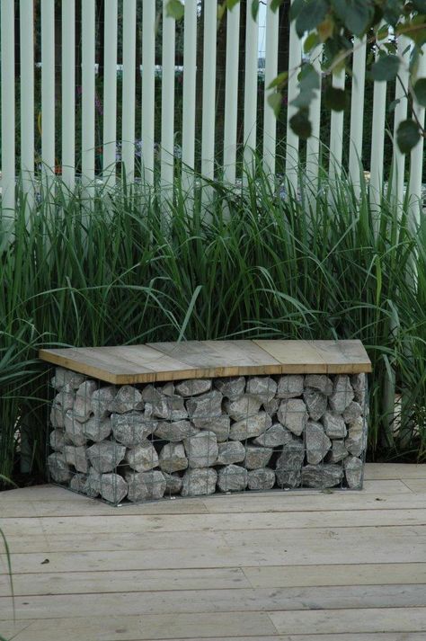 Gabion Seating Ideas, Gabion Wall Seating, Gabion Seating Benches, Gabion Bench, Gabion Basket Seating, Gabion Wall Planting, Stone Baskets Gabion Wall, Decorative Aggregates, Gabion Baskets