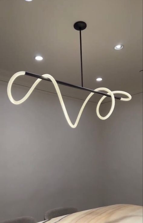 Lights Interior, Exhibition Lighting Design, Lamp Design Diy, Infinity Lights, Showroom Inspiration, Condo Furniture, Diy Pendant Light, Led Rope Lights, Minimalist Kitchen Design