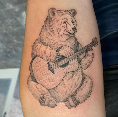 Bear Tattoos Feminine, Botanical Sleeve, Atlanta Tattoo, Diy Tattoo Permanent, Baby Tattoo Designs, Bear Tattoo Designs, Bear Totem, Daffodil Tattoo, Nice Tattoos