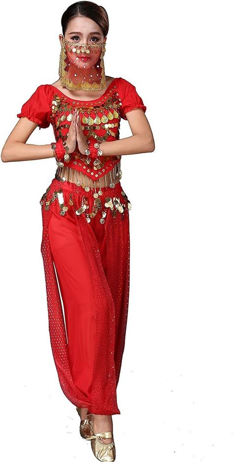 Belly Dancer Costume, Belly Dancer Costumes, Red Clothing, Dancer Costume, Hip Scarves, Belly Dancer, Patiala Salwar, Belly Dance Costumes, Performance Wear