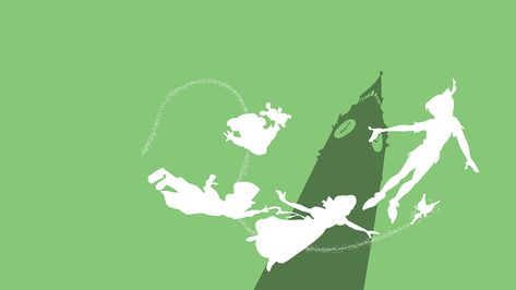 Peter Pan - Wallpaper for Mac Redecorating My Room, Peter Pan Images, Pan Wallpaper, Childhood Disney, Peter Pan Wallpaper, Peter Pan Silhouette, Minimalist Desktop Wallpaper, Mickey Mouse Illustration, Disney Minimalist