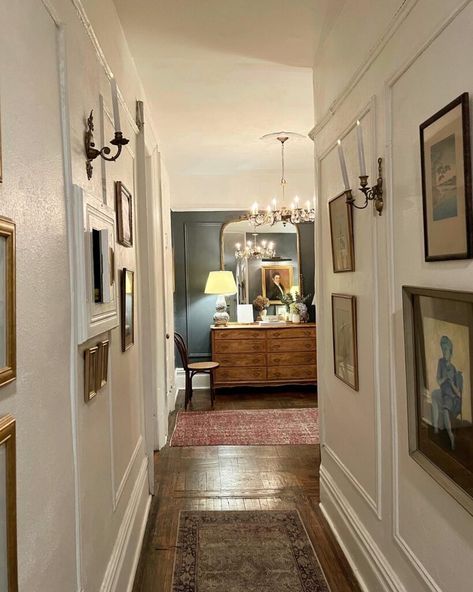 Parisian Hallway, Clare Paint, Chic Parisian Apartment, Paint Trim, Apartment Entryway, Apartment Makeover, Parisian Apartment, New York Apartment, Painting Trim