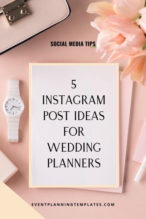 If you’re a wedding planning and not posting consistently on Instagram you are missing out on a huge marketing opportunity. Instagram is where a large number of millennial brides hang out and look for wedding inspiration. Coming up with Instagram post ideas, however, is not always easy. We have done some brainstorming and have come up with five Instagram post ideas for this next part of 2020. #weddingplanner #eventplanner #businesstips #marketingtips #socialmediatips #instagrampostideas Wedding Planner Quotes, Wedding Planner Marketing, Wedding Planning Quotes, Planner Quotes, Instagram Post Ideas, Event Planning Career, Wedding Planner Business, Event Planning Quotes, Event Planning Template