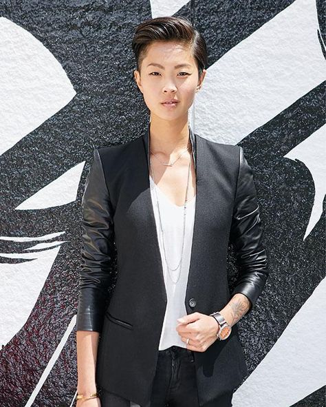 Fashion's finest new names, ready to set the sartorial agenda Kristen Kish, Tomboy Stil, Androgynous Women, Lesbian Fashion, Tomboy Chic, Hipster Grunge, Look Formal, Asian Short Hair, Queer Fashion