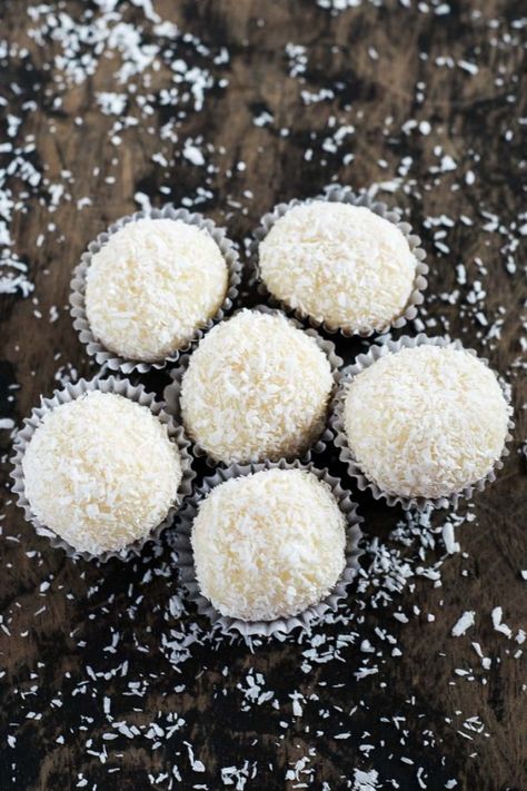 Brazilian Sweets: Beijinho | Travel Cook Telll Brazilian Recipes Dessert, Fudge Balls, Brazilian Sweets, Brazilian Desserts, Coconut Truffles, Sweet Condensed Milk, Brazilian Recipes, Recipe Categories, Coconut Balls