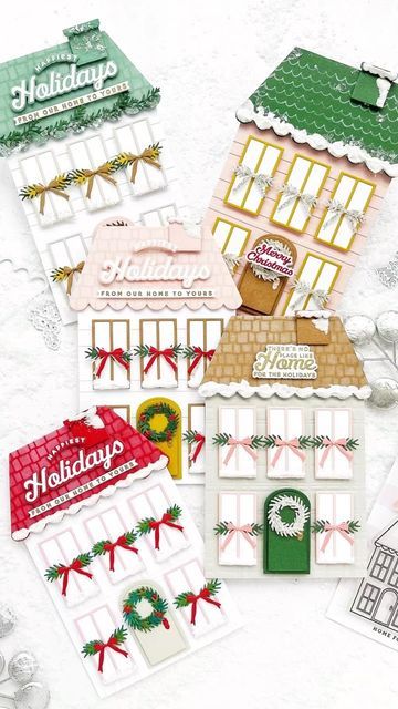 Shaped Christmas Cards, The Stamp Market, Christmas Treats Holders, House Cards, Treat Holders, Christmas Treat, Treat Holder, Shaped Cards, Diy Christmas Cards