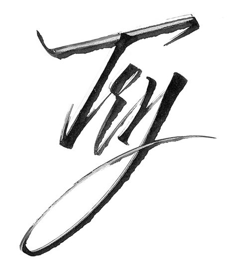 Calligraphi.ca - Try - ruling pen and ink on paper - Kinessisk Hand Type, Calligraphy Letters, Single Words, Sumi E, Typography Letters, Brush Lettering, Wonderful Words, Graphic Design Typography, Word Art