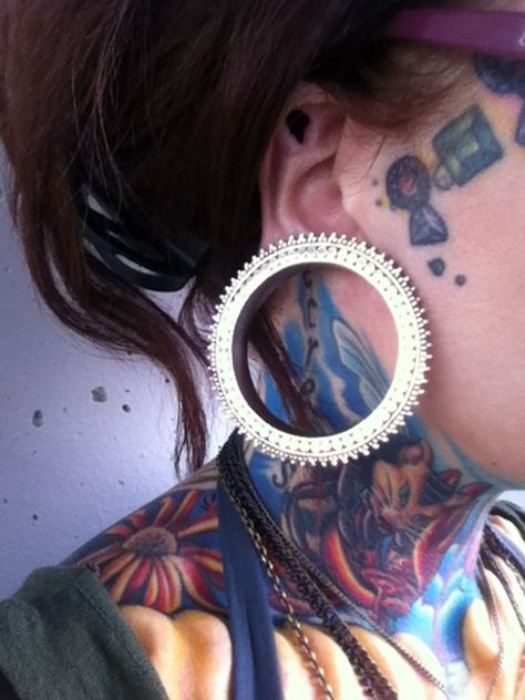 Big ear tunnel #piercing #plugs #bodyjewelry Hexagon Tattoo, Ear Art, Stretched Lobes, World Tattoo, Ear Tunnels, Body Modification, Tattoos Gallery, Tunnels And Plugs, Stretched Ears