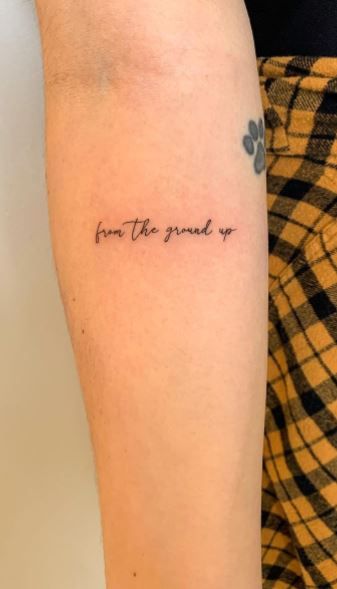 50 Inspirational Quote Tattoos to Consider Quote For Tattoo Short, Cute Tattoo Sayings For Women, Saying Quotes Tattoos, Perfectly Loved Tattoo, Tattoo Ideas Sayings Inspiration, Motivating Tattoos For Women, Short Quotes For Tattoos Simple, Simple Quotes For Tattoos, Unique Quote Tattoos For Women